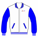 Jaqueta College Helanca flanelada ou Tactel com ziper e bordada -  Colégio Apoio Branco com Azul