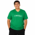Camiseta Verde Gola V Castelo Branco