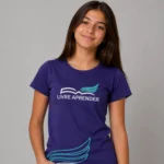 Camiseta Baby Look Azul Livre Aprender