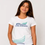 Camiseta Baby Look Branca Livre Aprender