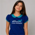 Bata Azul Gola Princesa Livre Aprender malha PV