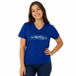 Camiseta Azul Gola V Castelo Branco