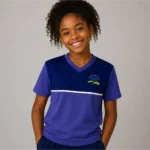 Camiseta Azul com Recorte Azul Escola Doutor Lindolfo Bernardes