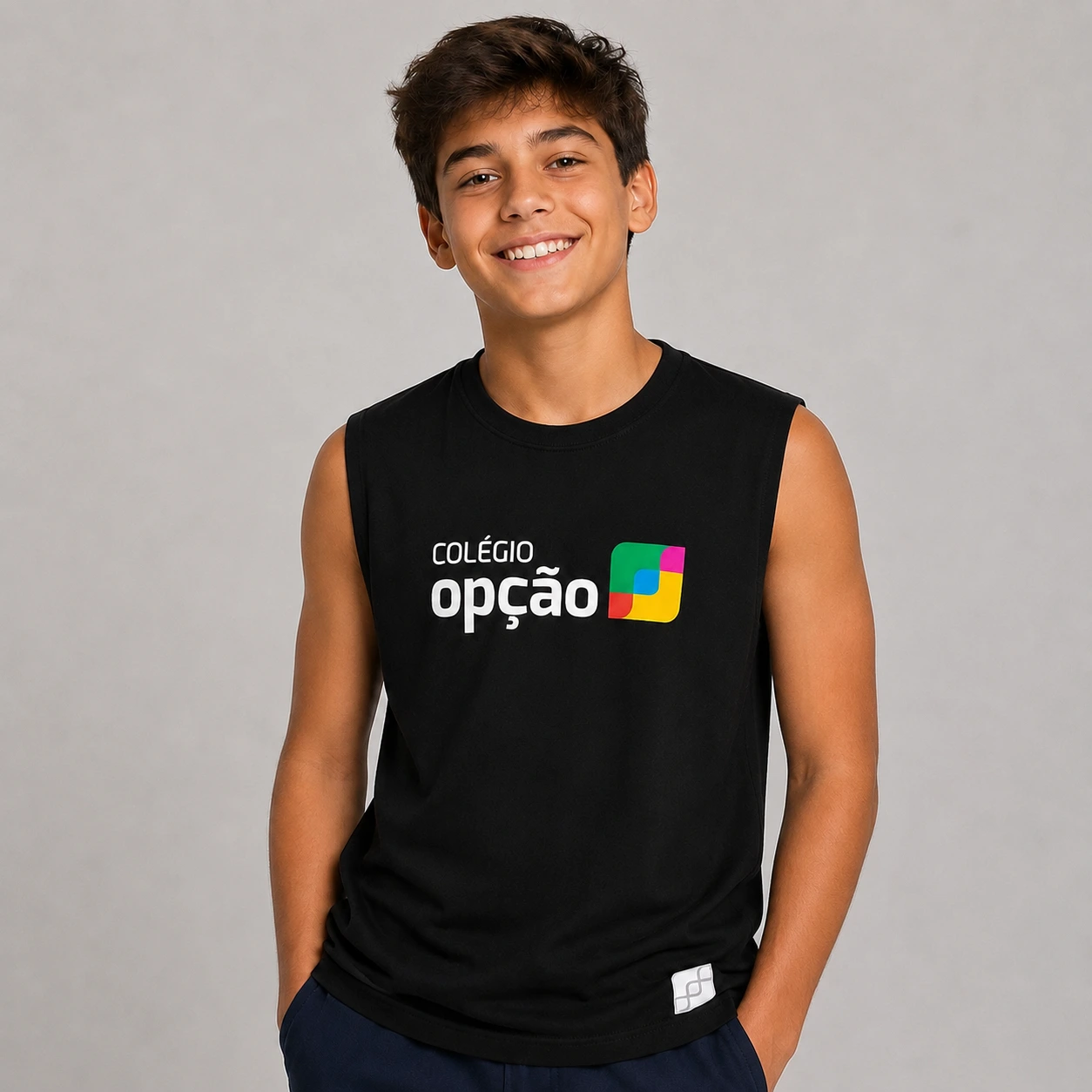 apoio cavada preta Regata 6º ano Ensino Fundamental ao 3º Ensino Médio - Colégio Opção - Imagem 1