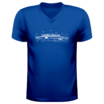Camiseta Azul Gola V Castelo Branco