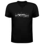 Camiseta Preta Gola V Castelo Branco
