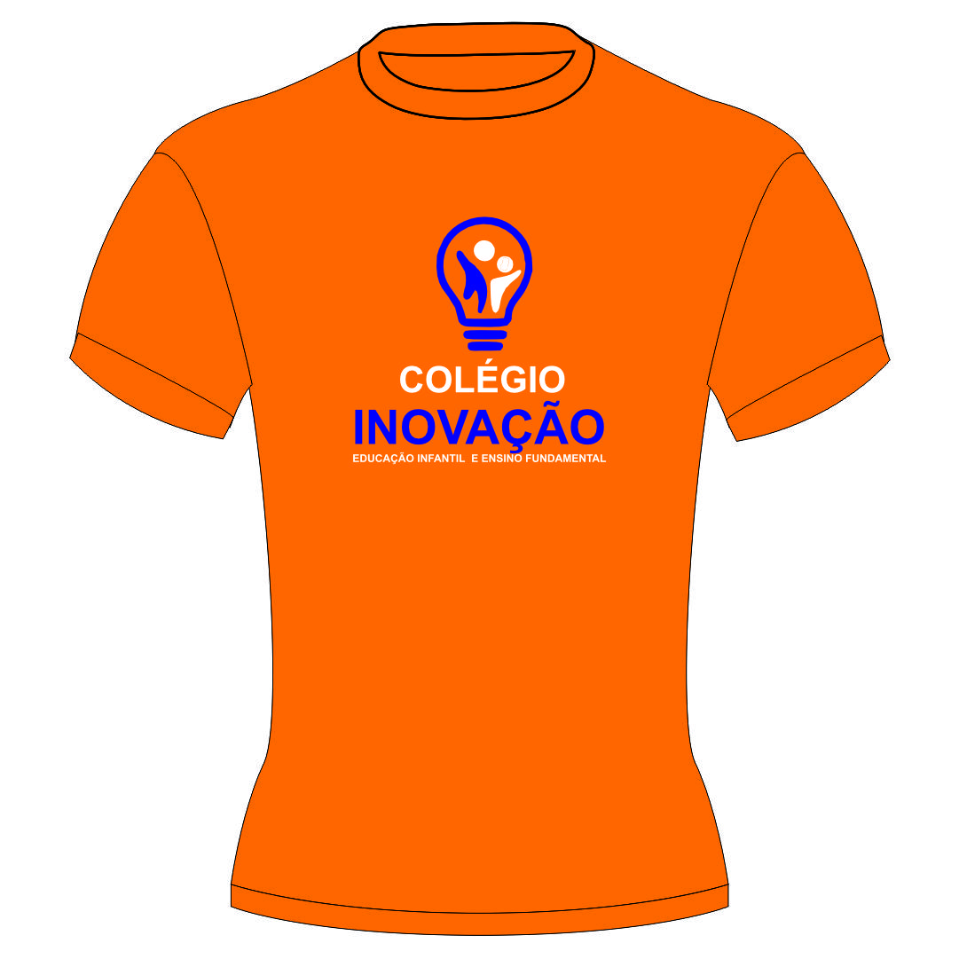 colegio inovação camiseta laranja frente 1 Camiseta Laranja Colégio Inovação - Imagem 1