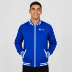 Jaqueta College Helanca flanelada ou Tactel com ziper e bordada -  Colégio Apoio Azul